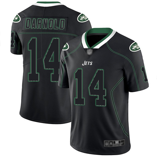 New York Jets Limited Lights Out Black Men Sam Darnold Jersey NFL Football #14 Rush